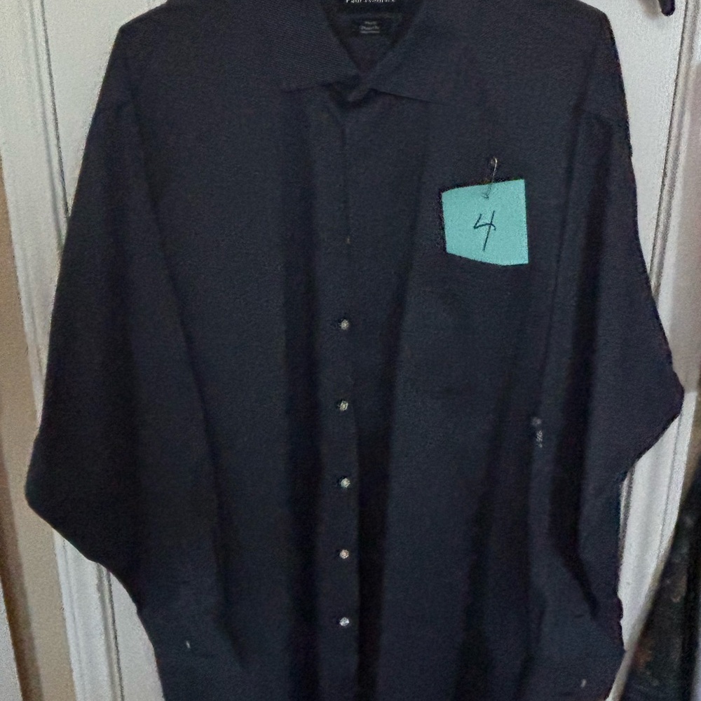 Paul Fredrick Black Casual Button Down Shirt